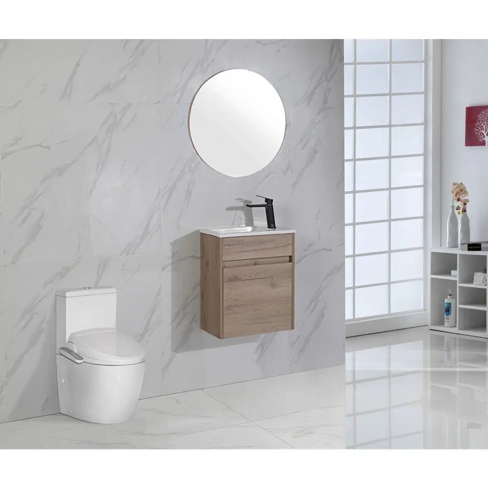 Revit Timber Look Wall Hung Mini Vanity 465mm - Hera BathwareCabinet Only