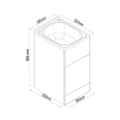 Rio Laundry trough Cabinet - Capacity 27 - 45 Litre - Hera BathwareGloss White27L