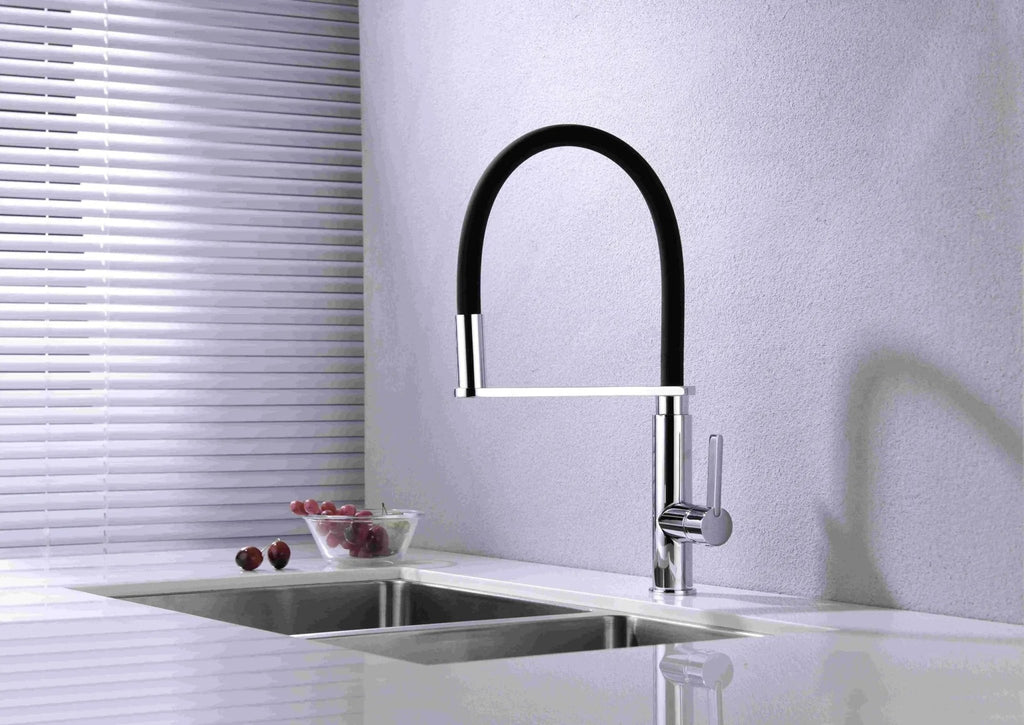 RIT Pull - Out Kitchen Sink Mixer - Matte Black and Chrome - Hera BathwareMatte Black