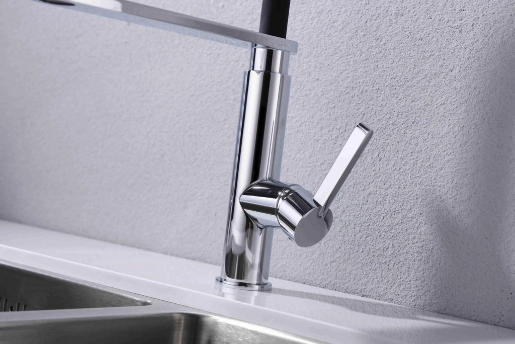 RIT Pull - Out Kitchen Sink Mixer - Matte Black and Chrome - Hera BathwareMatte Black