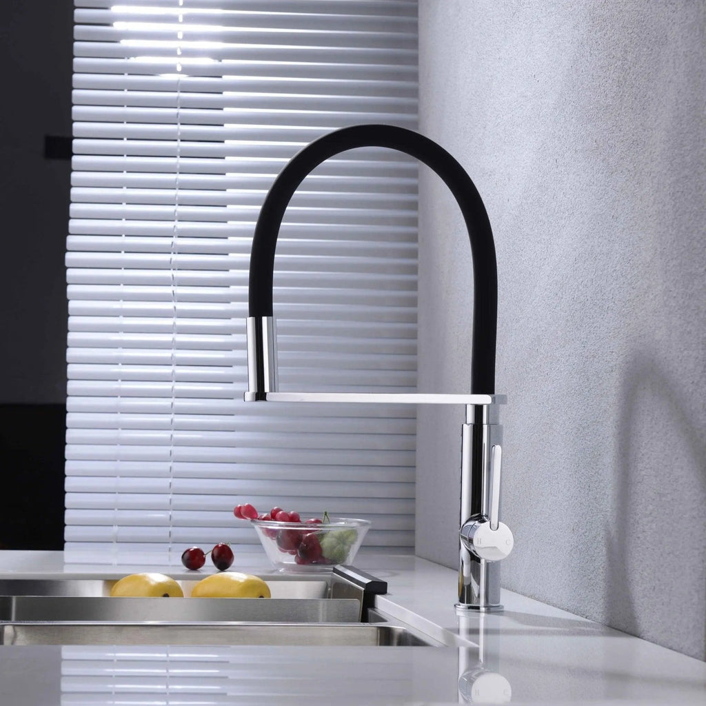 RIT Pull - Out Kitchen Sink Mixer - Matte Black and Chrome - Hera BathwareMatte Black