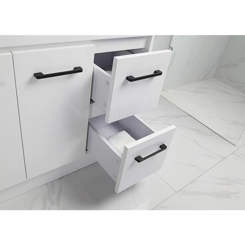 Rocky Gloss White Free Standing Vanity - 900mm Drawers on RIGHT - Hera Bathware