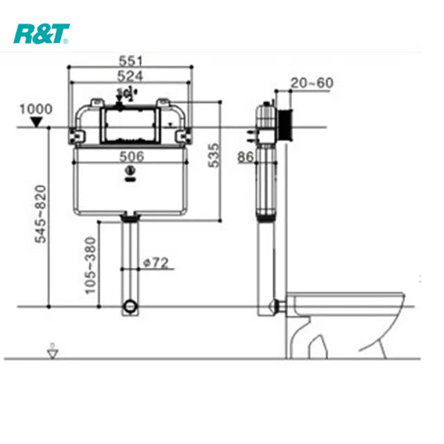 R&T In Wall Cistern - Hera Bathware