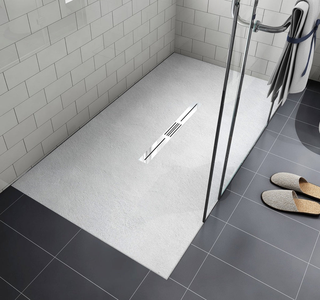 SMC Slate Finished Shower Base Center Waste 1000/1200/1500/1800/2000mm - Hera BathwareWhite1000mm