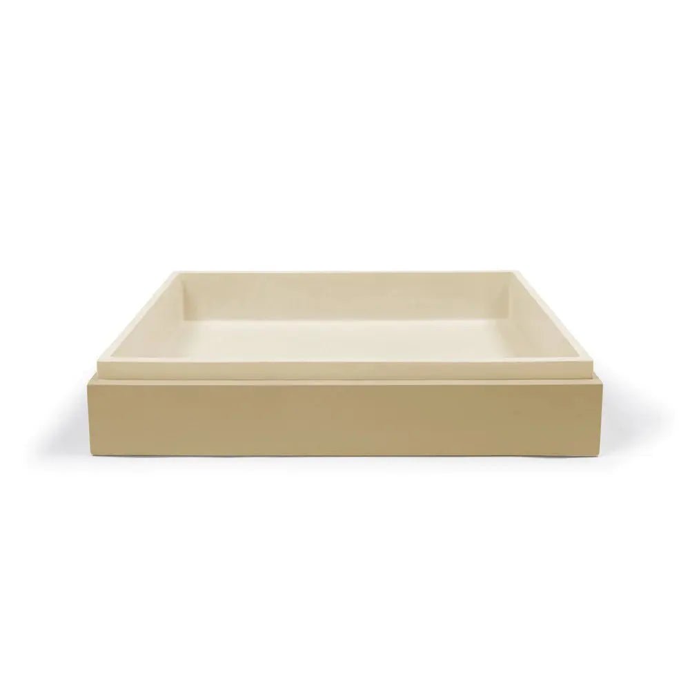STEPP RECTANGLE BASIN - WALL HUNG - Hera BathwareCustard
