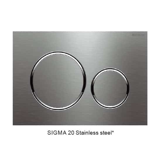 T003D Floor Mount Rimless Pan with Geberit Cistern - Hera BathwareSigma 20 Stainless steelGloss White