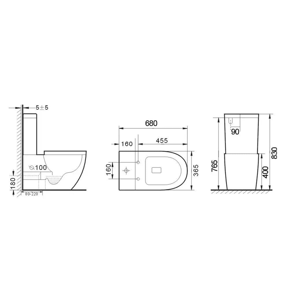 T6083 Back to Wall Toilet Suite - Hera BathwareGloss White