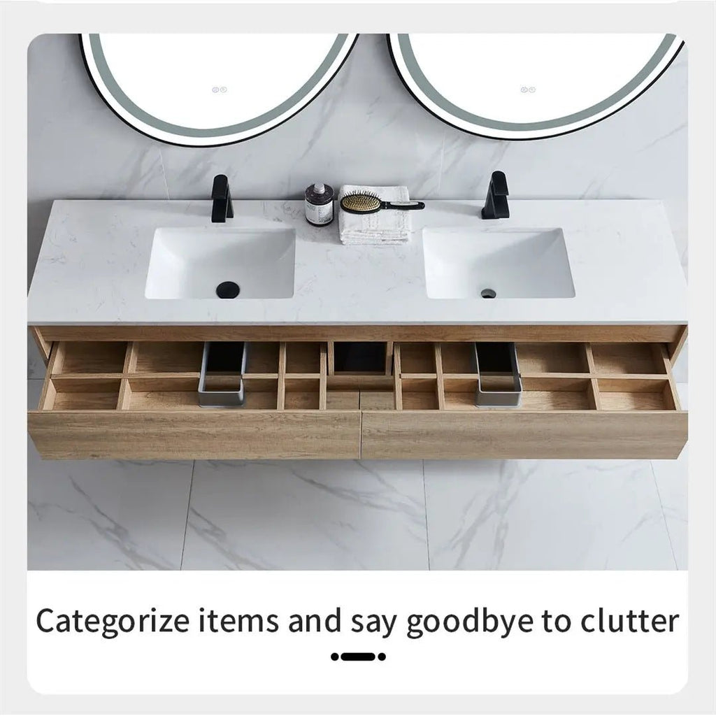 Venezia Timber Wall Hung Vanity 900mm - Hera Bathware