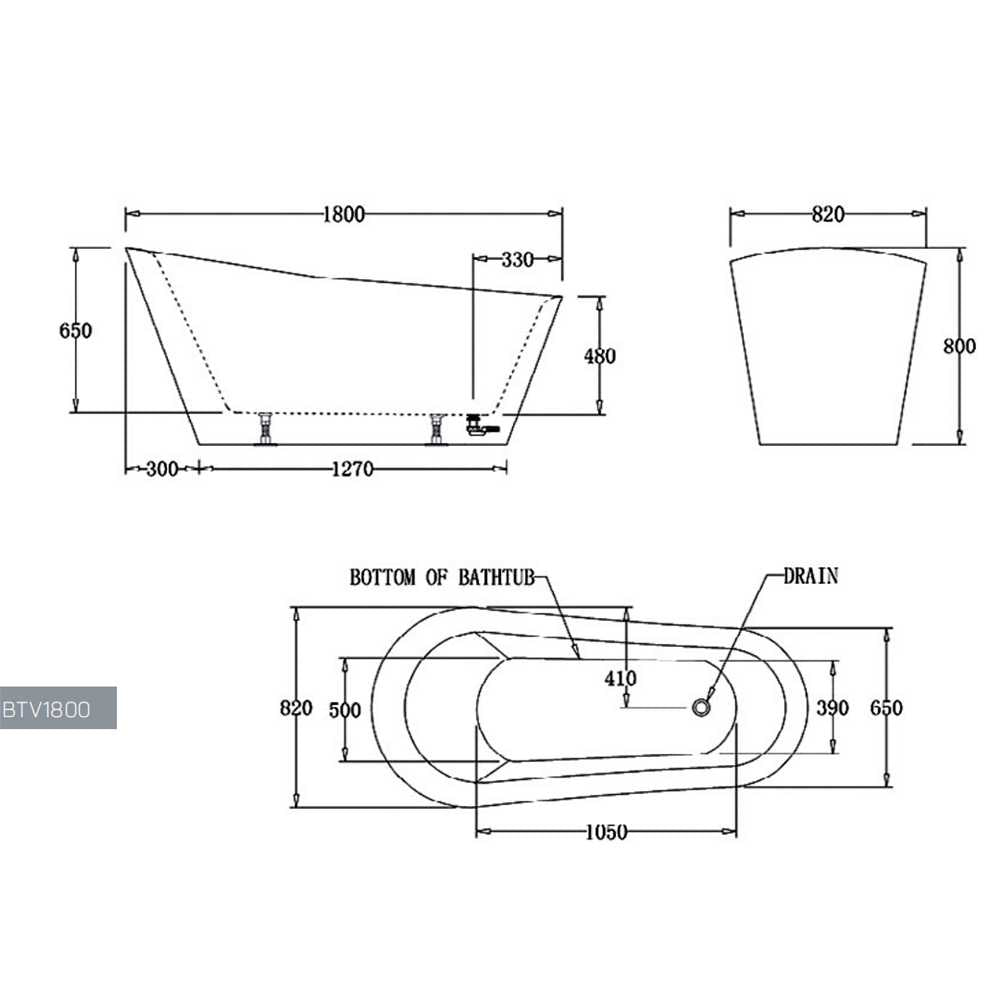 Venice Free Standing Bathtub - Hera Bathware1800mmGloss White