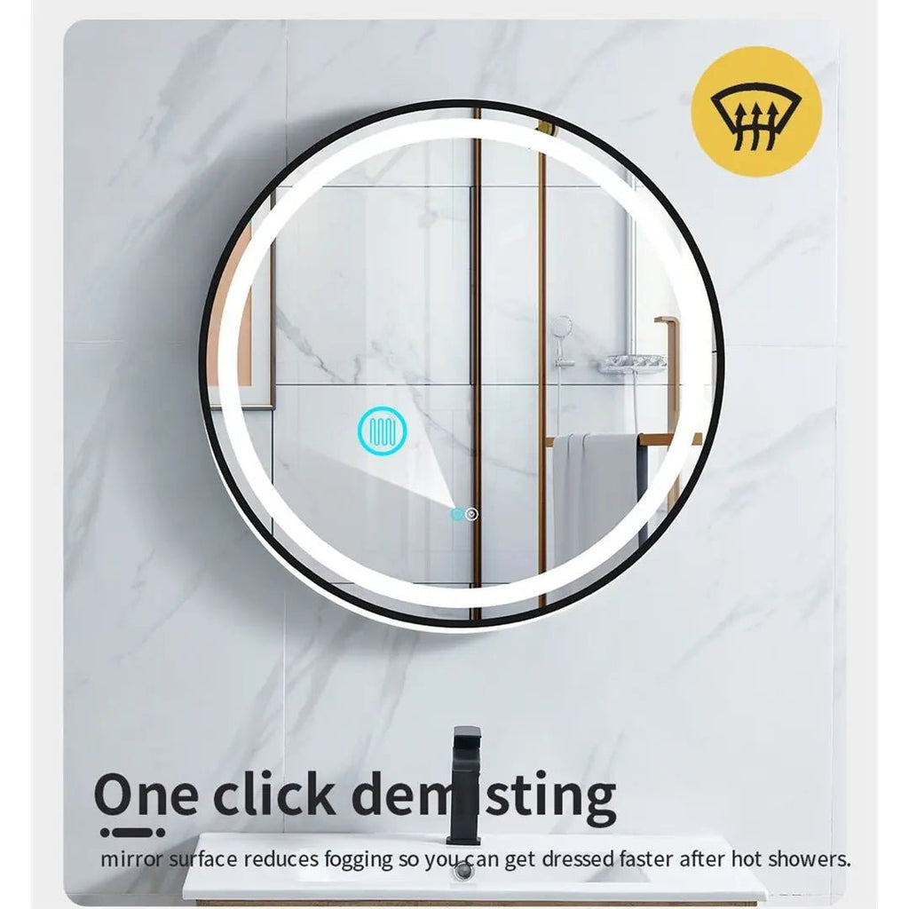 VIBA BF Brushed Black Frame Circular Mirror 600/750/900mm - Hera Bathware600mmBrushed Black