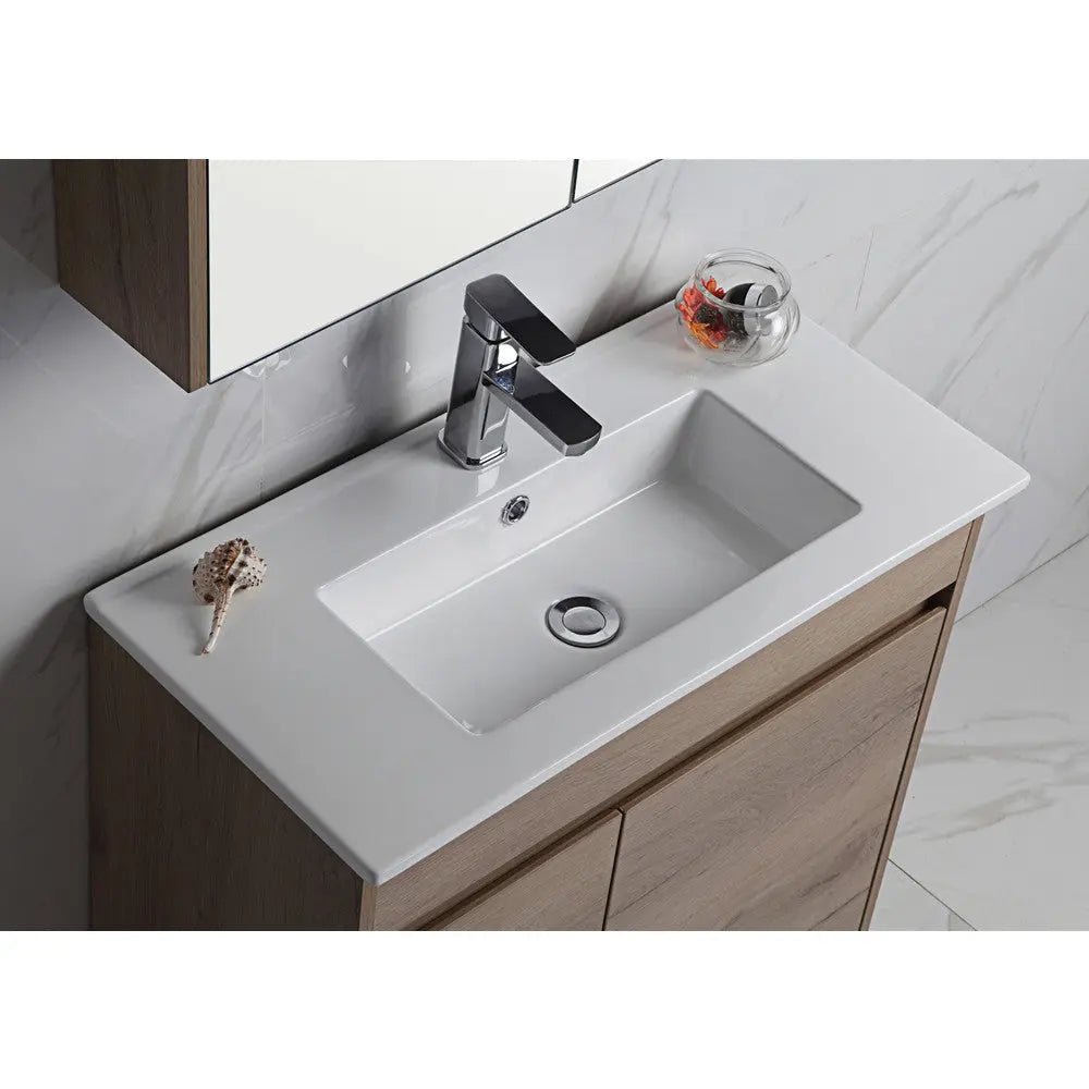 York Timber Slim Look Free Standing Vanity - 600mm - Hera BathwareCeramic Top